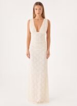 Aarin Lace Maxi Dress - Cream - Image 2