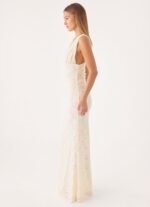 Aarin Lace Maxi Dress - Cream - Image 3