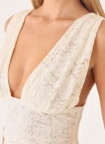Aarin Lace Maxi Dress - Cream - Image 5