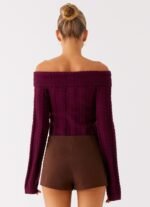 All Hours Cable Knit - Plum - Image 5