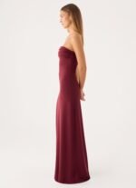 Almost Yours Strapless Maxi Dress - Burgundy - Image 3