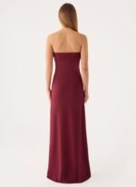 Almost Yours Strapless Maxi Dress - Burgundy - Image 4