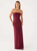 Almost Yours Strapless Maxi Dress - Burgundy - Image 6