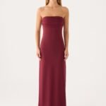 Almost Yours Strapless Maxi Dress - Burgundy