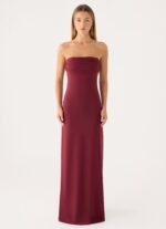 Almost Yours Strapless Maxi Dress - Burgundy