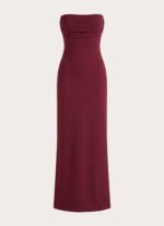 Almost Yours Strapless Maxi Dress - Burgundy - Image 8