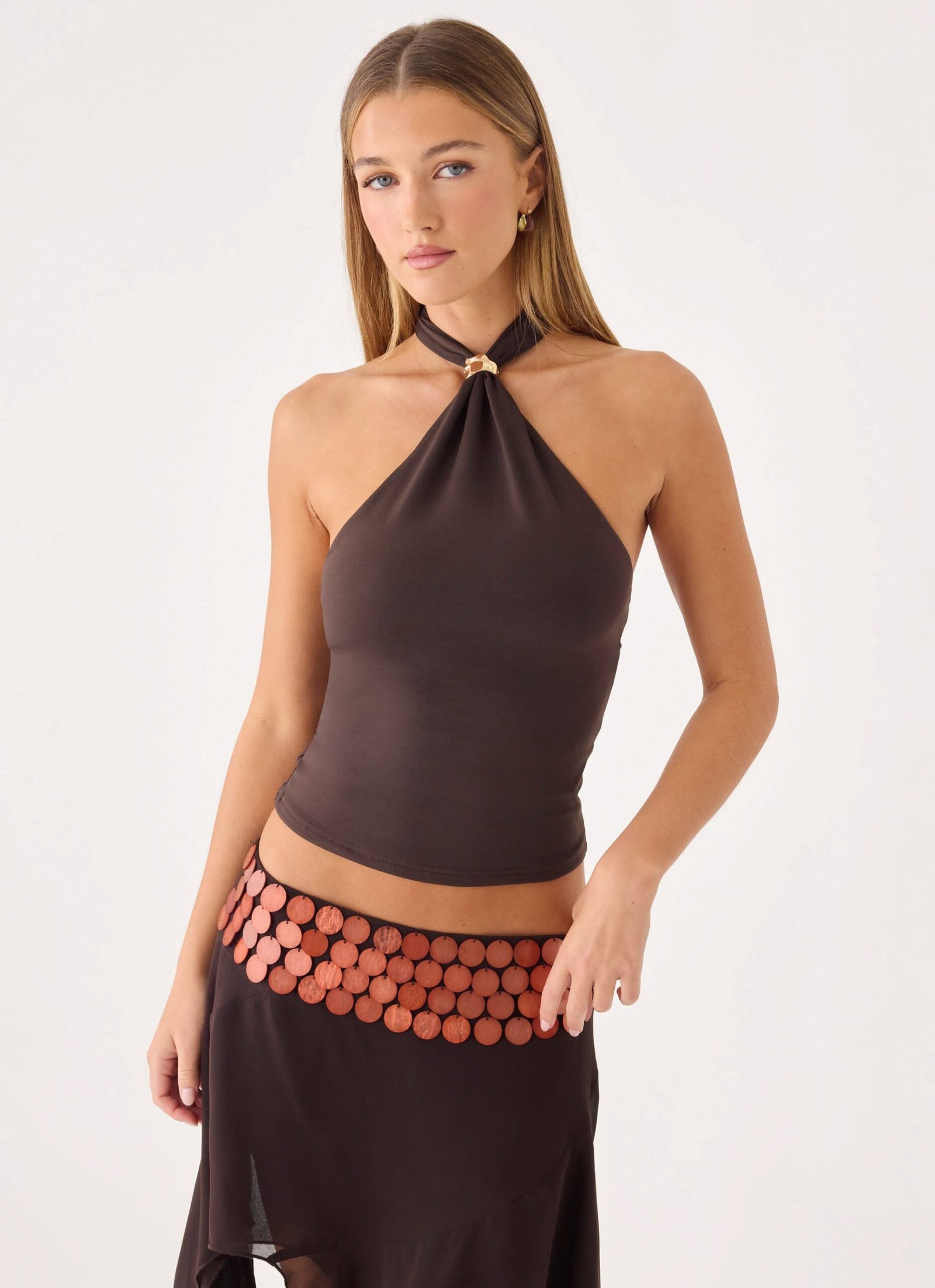 AmelinaHalterTopChocolate4.jpg Amelina Halter Top - Chocolate - Image 1