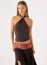 Amelina Halter Top - Chocolate - Image 6