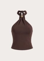 Amelina Halter Top - Chocolate - Image 8