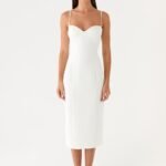 Asling Bustier Midi Dress - White