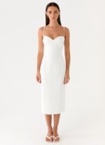 Asling Bustier Midi Dress - White