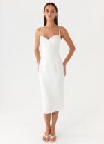 Asling Bustier Midi Dress - White - Image 5