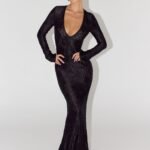 Astoria Long Sleeve Maxi Dress - Black