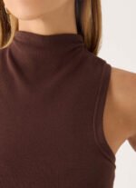 Aviara Knit High Neck Top - Chocolate - Image 5