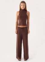 Aviara Knit Low Rise Pant - Chocolate - Image 3