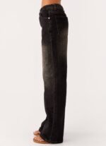 Back Again Straight Leg Denim Jeans - Acid Charcoal - Image 4