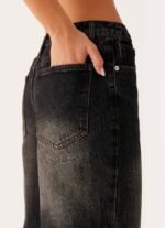 Back Again Straight Leg Denim Jeans - Acid Charcoal - Image 7