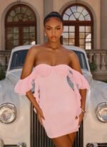 Bex Strapless Mini Dress - Pink - Image 3
