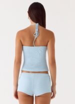 Bonita Button Mini Shorts - Pale Blue - Image 4