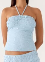 Bonita Button Mini Shorts - Pale Blue - Image 7