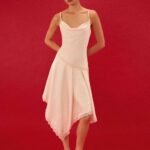 Cleosa Asymmetrical Midi Dress - Ivory