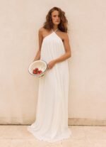 Danni Halter Maxi Dress - White - Image 3
