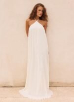 Danni Halter Maxi Dress - White - Image 4