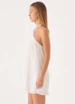 Danni Halter Mini Dress - White - Image 3