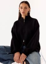Davy Knit Zip Jacket - Black - Image 7