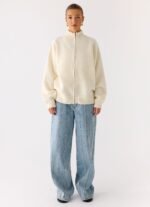 Davy Knit Zip Jacket - Ivory - Image 3