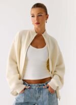 Davy Knit Zip Jacket - Ivory - Image 2