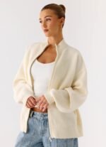 Davy Knit Zip Jacket - Ivory - Image 7