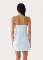 Della Lace Strapless Mini Dress - Blue - Image 5
