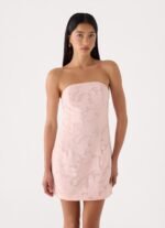 Della Lace Strapless Mini Dress - Pink - Image 7