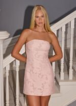 Della Lace Strapless Mini Dress - Pink