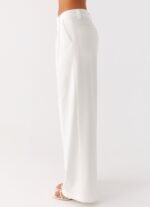 Delong Low Rise Linen Pants - White - Image 4