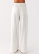 Delong Low Rise Linen Pants - White - Image 5