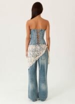 Elaris Scarf Low Rise Denim Jeans - True Denim - Image 4