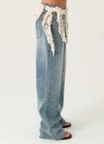 Elaris Scarf Low Rise Denim Jeans - True Denim - Image 3