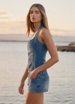 Eliah Denim Halter Top - Blue - Image 3