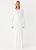 Elmont Long Sleeve Maxi Dress - White - Image 3