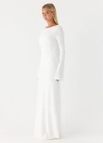 Elmont Long Sleeve Maxi Dress - White - Image 4