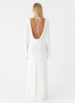 Elmont Long Sleeve Maxi Dress - White - Image 5
