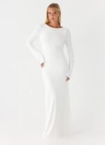 Elmont Long Sleeve Maxi Dress - White - Image 2
