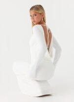Elmont Long Sleeve Maxi Dress - White - Image 6