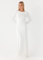 Elmont Long Sleeve Maxi Dress - White - Image 7