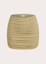 Evara Mini Skirt - Olive Green - Image 9