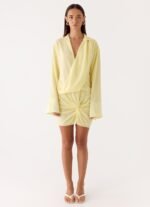 Farretti Shirt Mini Dress - Pale Yellow - Image 5