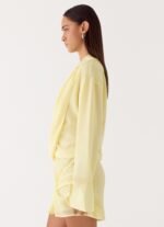 Farretti Shirt Mini Dress - Pale Yellow - Image 3