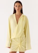 Farretti Shirt Mini Dress - Pale Yellow - Image 2